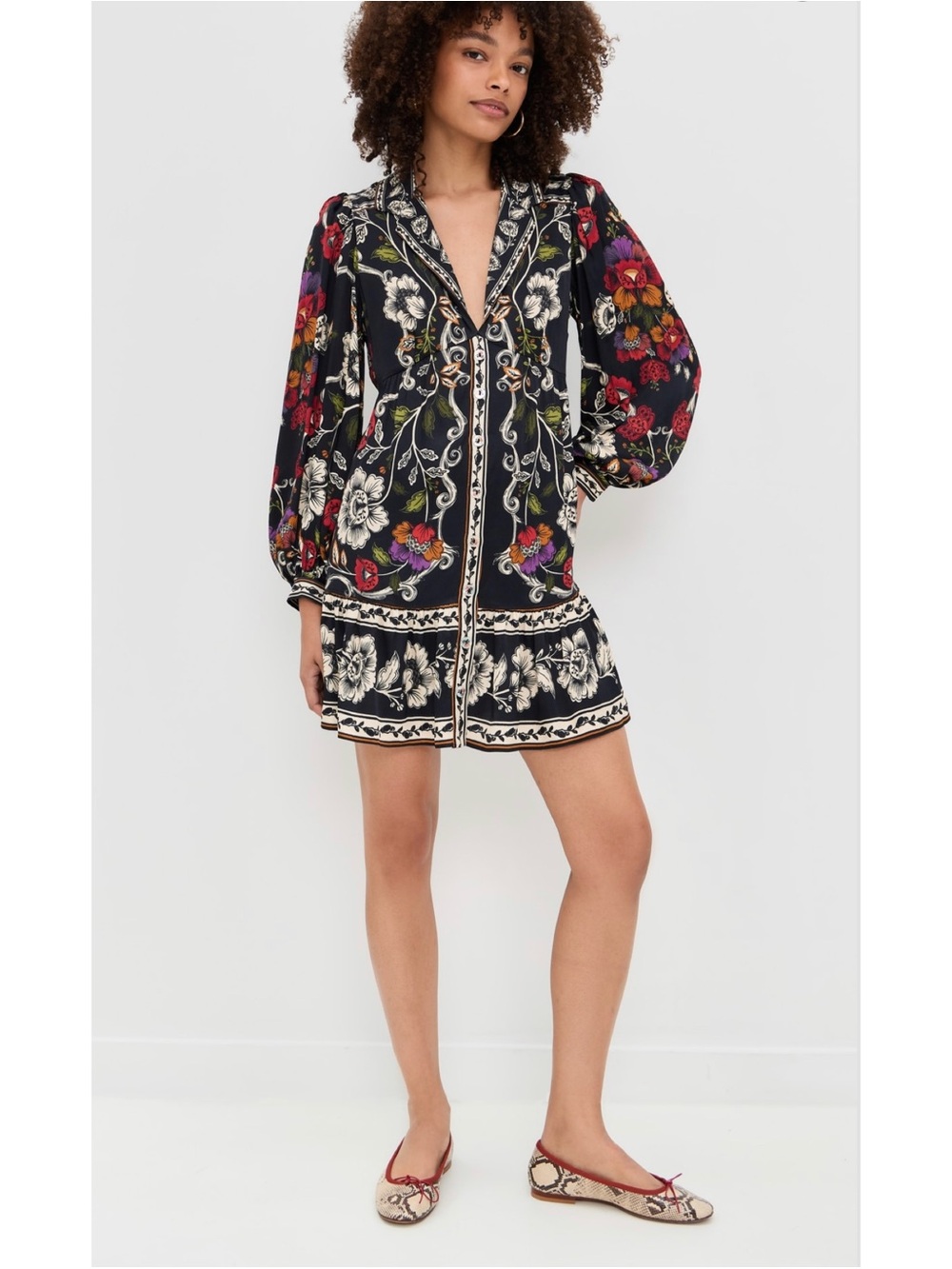 NWT Farm Rio Rococo Flowers Black Mini Dress Medium - Picture 16 of 17